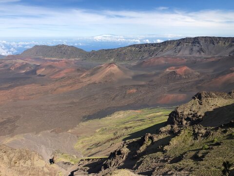 Panoramic view of Haleakala crater from the Kalahaku Overlook, part 8