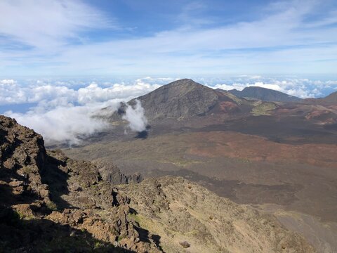 Panoramic view of Haleakala crater from the Kalahaku Overlook, part 6
