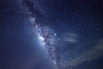 Naklejka na ściany i meble Beautiful nightscape with Starry night and Milky Way Galaxy rising in Kudat Sabah North Borneo. 