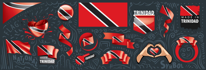 Vector set of the national flag of Trinidad and Tobago