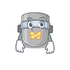 Welding mask cartoon character style having strange silent face