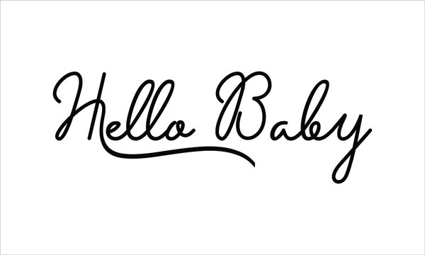 Hello baby lettering Royalty Free Vector Image