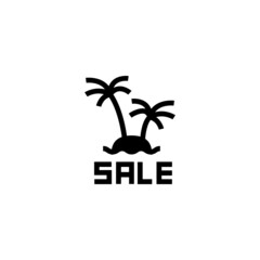 Obraz premium Summer sale vector icon in black flat glyph, filled style isolated on white background