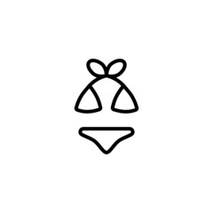Swimsuit vector icon in black line style icon, style isolated on white background