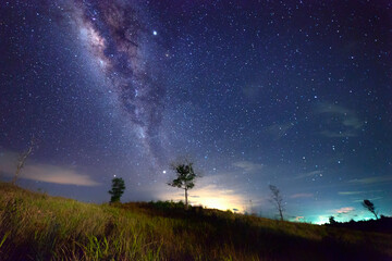 Beautiful nightscape with Starry night and Milky Way Galaxy rising in Kudat Sabah North Borneo. 