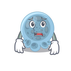 Cartoon image design pasteurella showing worried face