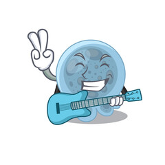 Pasteurella musician cartoon design playing a guitar