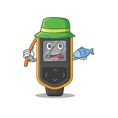 Cartoon design style of dive computer ready goes to fishing
