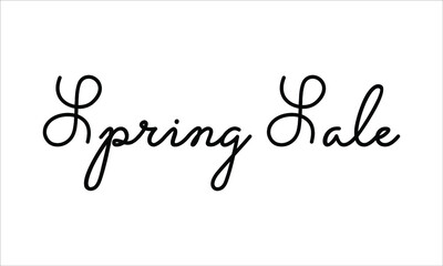 Spring Sale Hand written script Typography Black text lettering and Calligraphy phrase isolated on the White background 