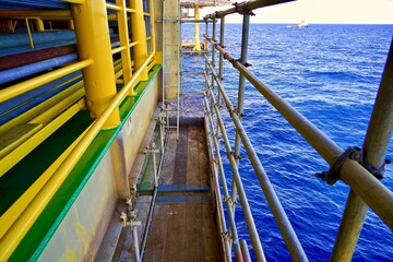 Election scaffolding beside above the sea.