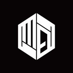 MQ Logo monogram with hexagon inside the shape design template