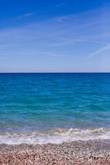 Blue transparent sea water background