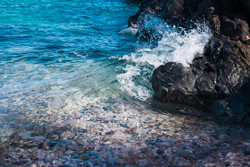 Obraz na płótnie Canvas Stony rock background on the shore