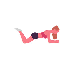 Woman training flat illustration. Sexy woman workout illustration - Vector