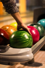 Fototapeta premium Woman arm and bowling ball