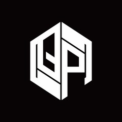 QP Logo monogram with hexagon inside the shape design template