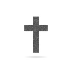 Christian cross icon with shadow