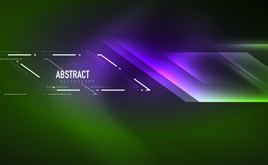 Dynamic neon shiny abstract background. Trendy abstract layout template for business or technology presentation, internet poster or web brochure cover, wallpaper