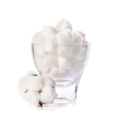 Fototapeta na wymiar Cotton balls on white background
