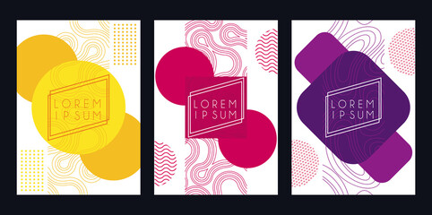 set colors and figures digital cover abstract background