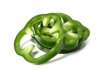 Cut bell pepper on white background