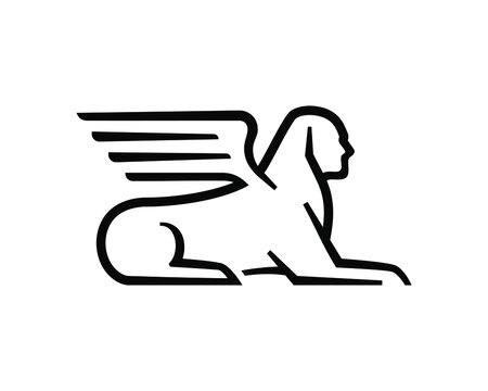 Sphinx Line art Logo Design Inspiration Vector, logotype