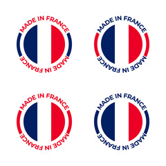 Made in France vector graphic design of symbol for label and badge of quality French business and product 