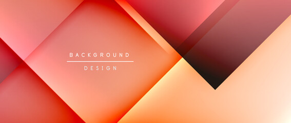 Square shapes composition, fluid gradient geometric abstract background. 3D shadow effects, modern design template