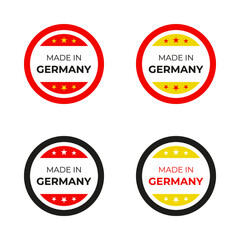 Made in Germany vector design illustration for manufacturing business and product label based on German flag