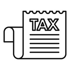 Tax billing paper icon. Outline tax billing paper vector icon for web design isolated on white background