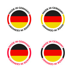 Made in Germany badge vector design for German manufactured product and manufacturing business with red, yellow, black concept