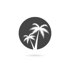 Palm tree icon with shadow