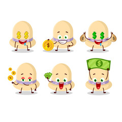 Summer hat cartoon character with cute emoticon bring money