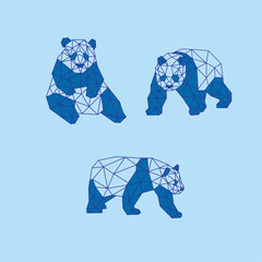 LOW POLY PANDA POLYGONAL TRIANGULAR GEOMETRIC ILLUSTRATION © hudasaktian