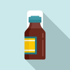 Drugstore cough syrup icon. Flat illustration of drugstore cough syrup vector icon for web design