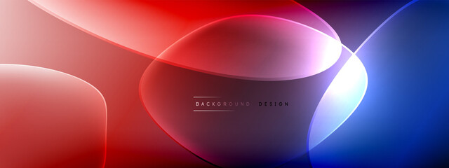 Vector abstract background - liquid bubble shapes on fluid gradient with shadows and light effects. Shiny design template for text