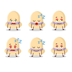 Cartoon character of summer hat with sleepy expression