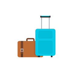 Luggage flat, bag icon, piece of cheese icon, vector illustration isolated on white background