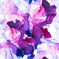 Alcohol ink, purple and pink shades, seamless