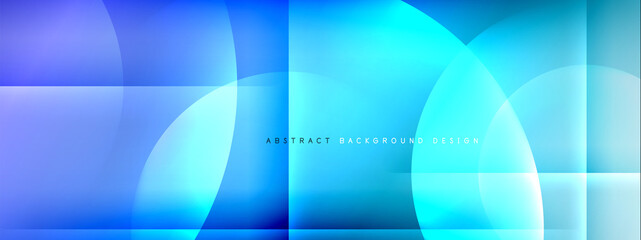 Vector abstract background - circle and cross on fluid gradient with shadows and light effects. Techno or business shiny design templates for text