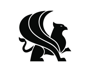 Obraz premium Griffin logo template, wing griffin icon vector