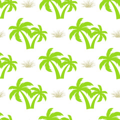 Palm tree. Seamless model Vector Illustration on a white background.