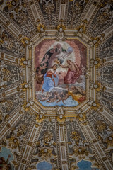 Fototapeta premium Painting of the dome of the Cathedral of Santa Maria Maggiore in Bergamo. Lombardy, Italy