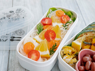 手作りのおいしい夏のお弁当【素麺 そうめん】