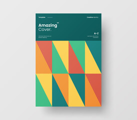 Amazing business presentation vector A4 vertical orientation front page mock up. Modern corporate report cover abstract geometric illustration design layout. Company identity brochure template.