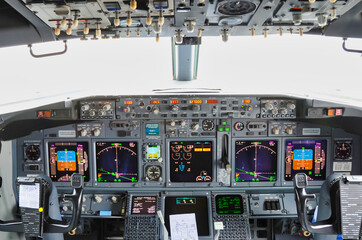 cockpit of an airplane cockpit