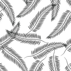 Summer tropical palm leaves seamless patterns. Vector grunge design for maps, networks, backgrounds, and natural products.