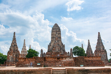 The old temple (Wat Chai Wattanaram). A Historical park in Phra Nakhon Si Ayutthaya Province.