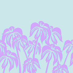 Fototapeta na wymiar Beautiful seamless vector flower pattern background with palm trees