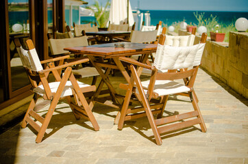 outdoor cafe in the morning